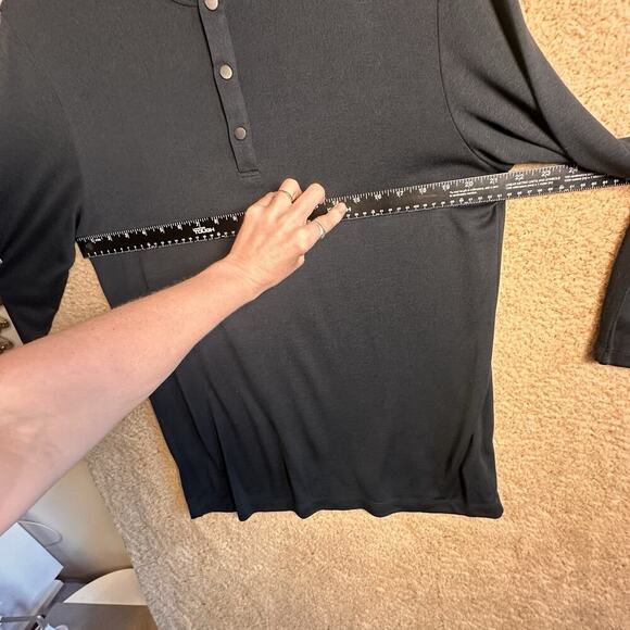 Theory Men's Snap Henley Black Modal Activate Jersey Sz XL Minimalist Casual EC - Picture 13 of 16